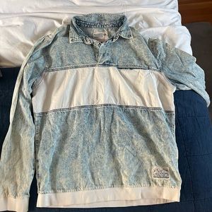 Chubbies Long Sleeve Chambray Polo | Size Small